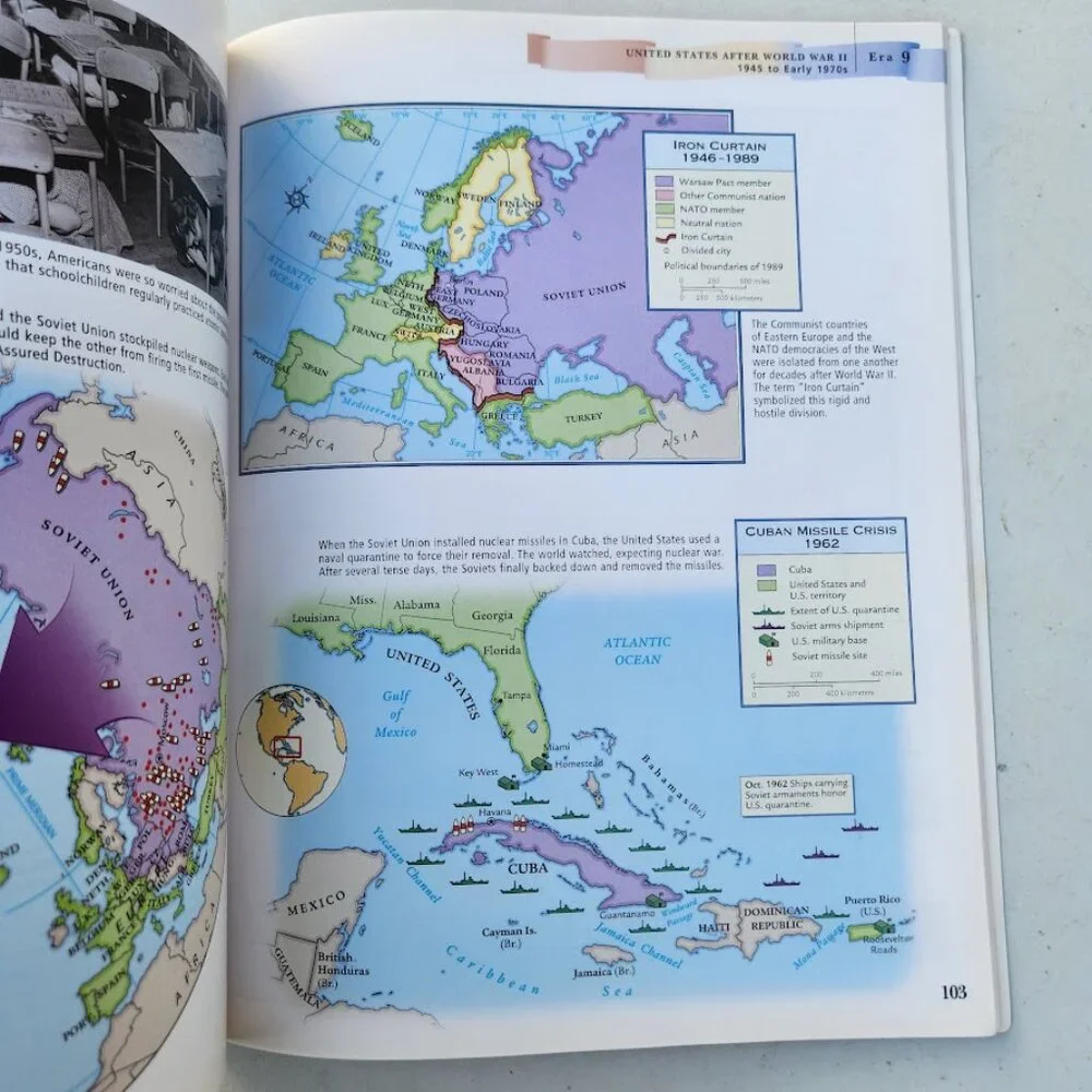 Nystrom Atlas of US History Maps Map Book Reference Book United States Social St
